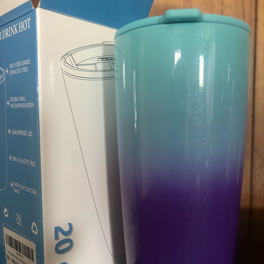 Ombre Turquoise to Purple Stainless Tumbler